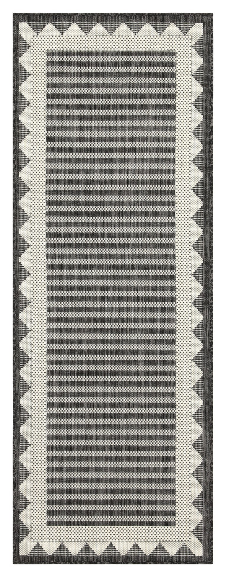 Sunshine GC_HAR2014 Anthracite 7'10"x10'3" Indoor/Outdoor Area Rug - Stain-Resistant Polypropylene for Patio, Deck, Living Room - Easy Clean, Durable Flatweave, Made in Turkey