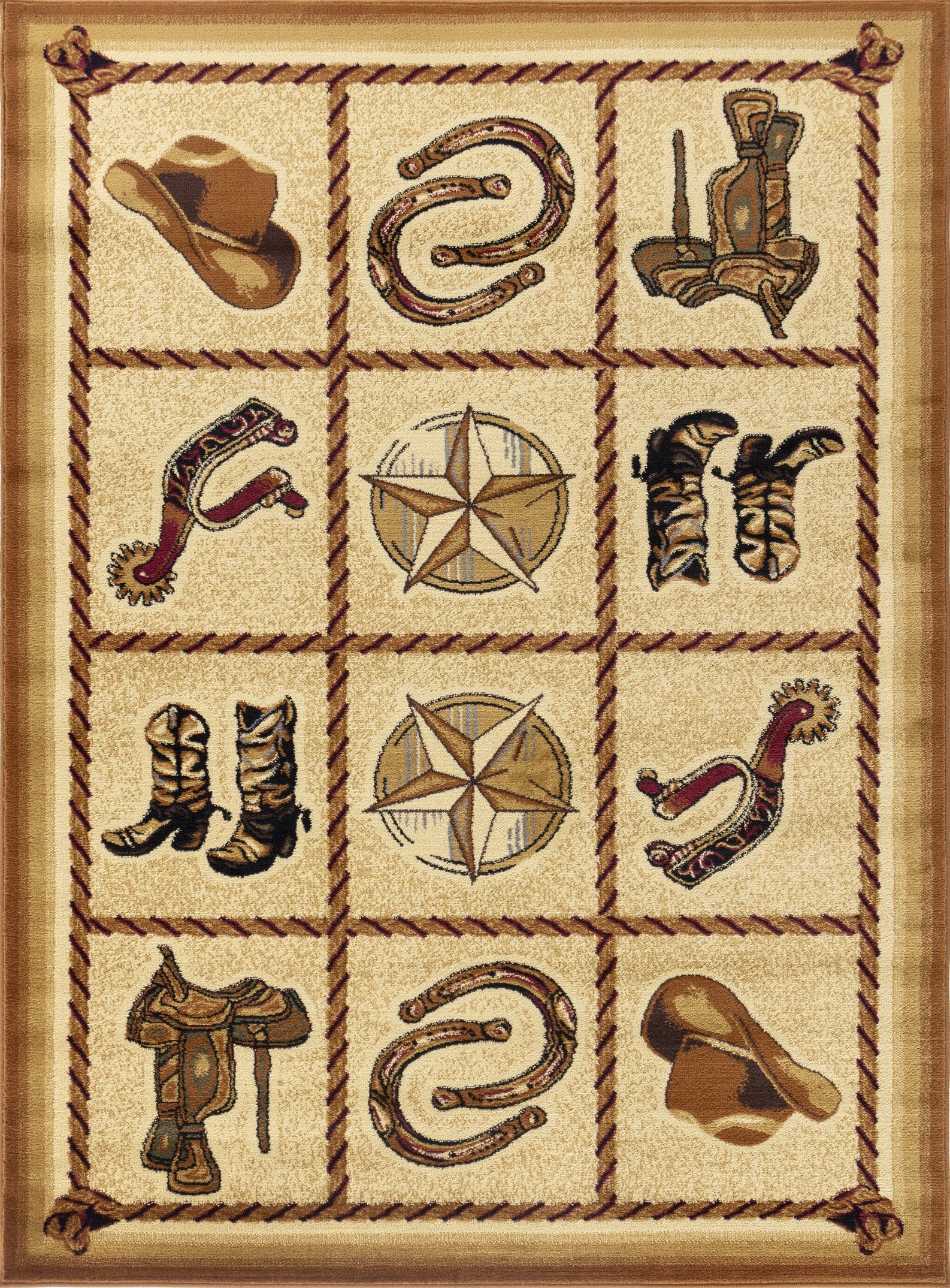 Tribes GC Southwest Area Rug - 2x3 ft Beige Polypropylene Accent Rug, 0.39" Pile Height, Stain Resistant, Durable for High Traffic Entryways &amp; Living Rooms, Made in Turkey