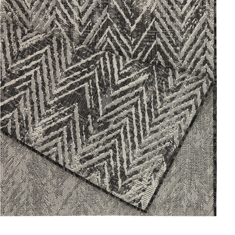 Sunshine GC Anthracite 5'3" x 7'3" Indoor/Outdoor Polypropylene Area Rug - Durable, Stain-Resistant, Easy Clean, Flatweave for Patio, Living Room, Entryway