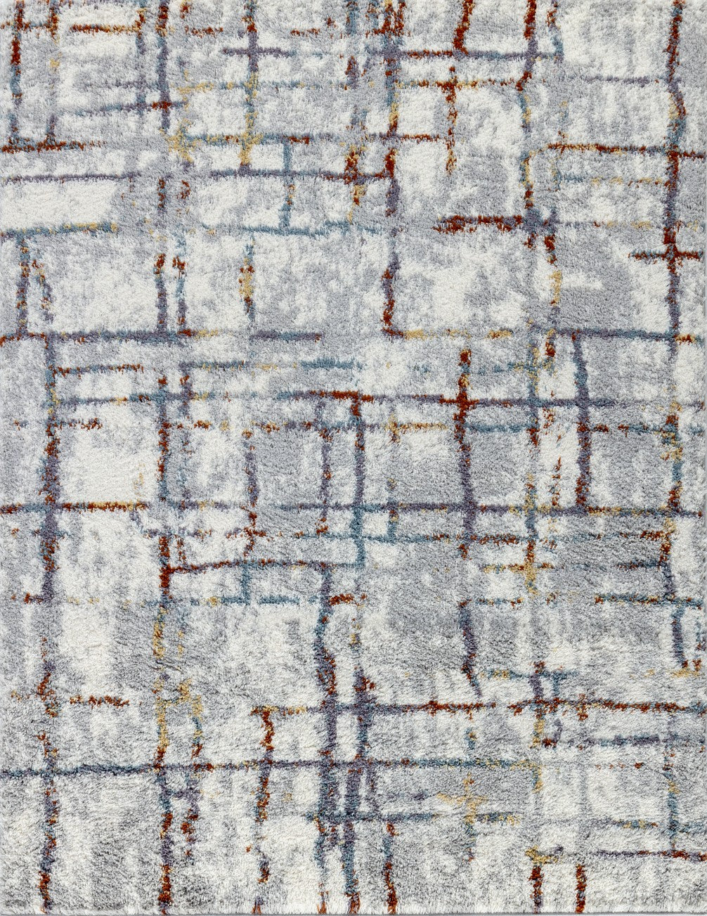 Luxury Ivory Shag Area Rug - 100% Polyester, 1.18" Pile Height, 5'3"x7' - Soft, Durable, Stain-Resistant for Living Room, Bedroom, High-Traffic Areas - Made in Turkey