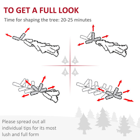 HOMCOM 6ft Pink & White Pencil Fir Artificial Christmas Tree | Slim Unlit PVC Xmas Tree with Realistic Branches & Steel Base | Perfect for Small Spaces, Entryways, Fireplace Decor