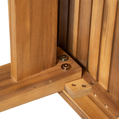 Durable 5-Piece Acacia Wood Patio Furniture Set: Natural Table & 4 Beige Cushioned Chairs for Outdoor Dining, Garden, Deck - Heavy-Duty, All-Weather, 69" Table, 400lb Chairs