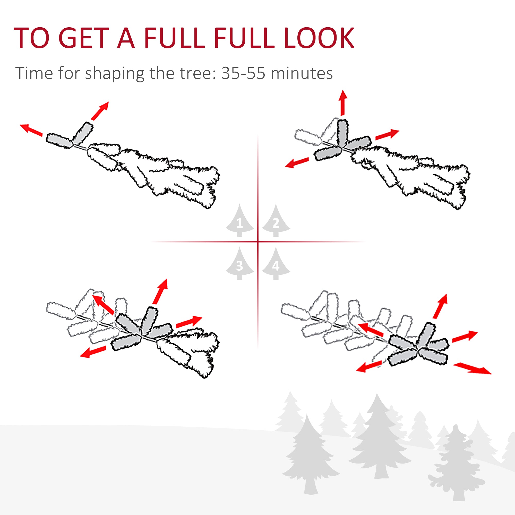 HOMCOM 7.5ft Pre-Lit Snow-Dipped Artificial Christmas Tree | 350 LED Lights, 1075 Tips, Pine Cones &amp; Berries | Realistic PVC Green Tree for Indoor Holiday Decor