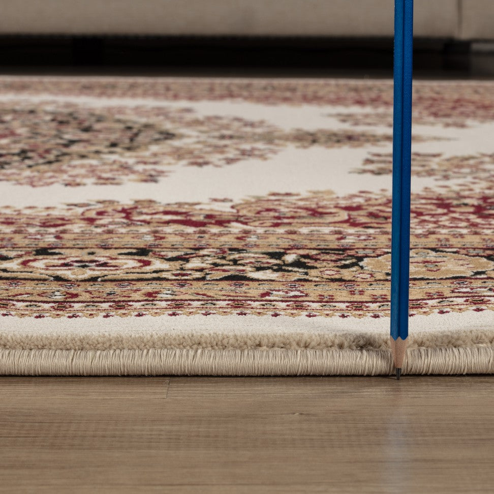 Manchester GC Ivory Multi Traditional Medallion Area Rug - 2'7" x 9'10" - 100% Polypropylene, Machine-Made in Turkey - Durable, Stain-Resistant Runner for Living Room, Hallway, Entryway