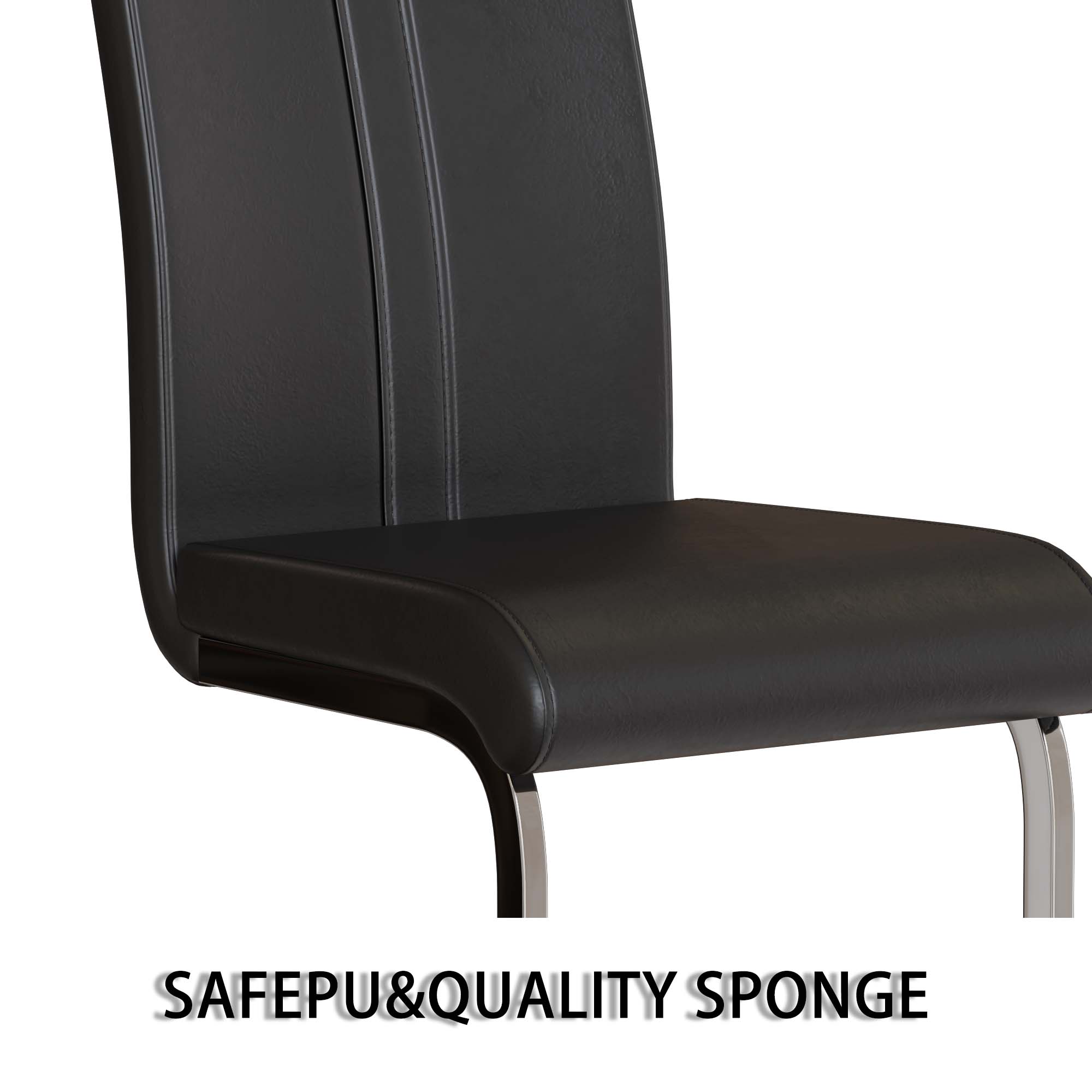 63" Cream Modern MDF Dining Table Set for 6: PU Leather Armless Chairs with Silver Metal Legs, Stain-Resistant Tabletop, Perfect for Home Kitchen & Dining Room Gatherings