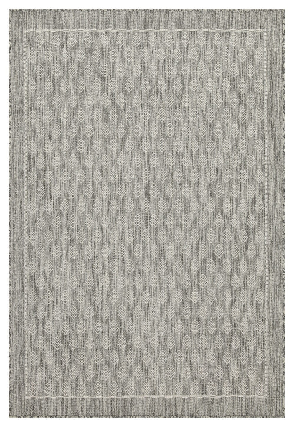 Sunshine GC_HAR2009 Silver 7'10" x 10'3" Indoor/Outdoor Area Rug - Durable Polypropylene, Stain-Resistant, Flatweave, Easy Clean - Perfect for Living Room, Patio, Deck, Entryways