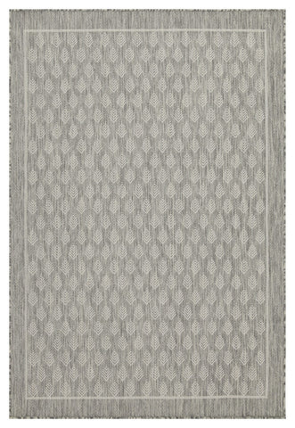 Sunshine GC_HAR2009 Silver 7'10" x 10'3" Indoor/Outdoor Area Rug - Durable Polypropylene, Stain-Resistant, Flatweave, Easy Clean - Perfect for Living Room, Patio, Deck, Entryways