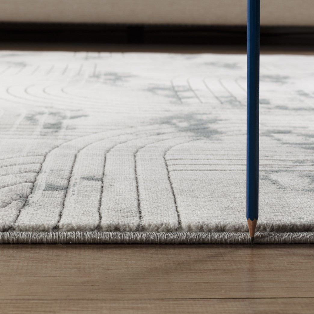 Geometrix GC_DIM1003 Gray 7'10" x 10'6" Area Rug | Ultra-Soft 100% Polyester Boho Geometric Design | Durable, Stain-Resistant for Living Room, Bedroom, High Traffic Areas | Made in Turkey | Plush Pile