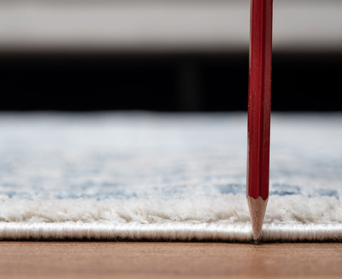 Noble GC_GEN7001 Ivory 5'3"x7'3" Polyester Area Rug - Soft, Stain-Resistant, Kid &amp; Pet Friendly, Traditional Medallion, Low Pile for Entryways &amp; High Traffic Areas, Made in Turkey