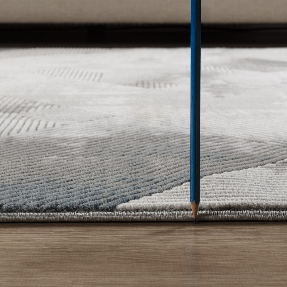 Geometrix GC_DIM1012 2'7"x9'10" Modern Geometric Area Rug - Ivory & Gray Polyester Runner for Living Room, Bedroom, Entryway | Stain & Pet Friendly, Soft Pile, Made in Turkey