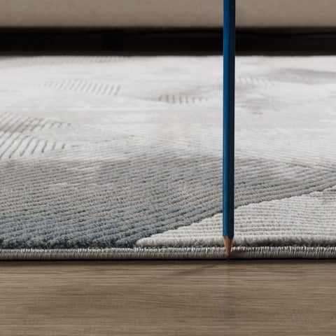 Geometrix GC_DIM1012 Gray 5'3"x7'3" Area Rug | Modern Geometric Polyester Pile, Durable &amp; Stain Resistant for Living Room, Bedroom, Workspace | Machine-Made in Turkey, 0.43" Pile Height