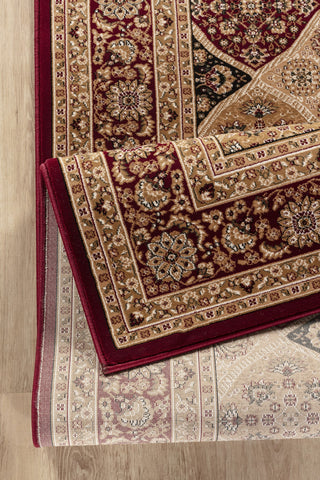 Manchester GC Red 9'2" x 12'6" Area Rug - 100% Polypropylene Pile, Machine-Made in Turkey, Classic Luxury Oriental Pattern, Low Pile for Entryways &amp; Furniture