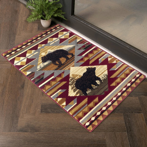 Nature's Nest GC_CBL3001 Lodge Area Rug: 7'10" x 10'3" Red Polypropylene Southwest-Inspired Harmony for Living Room, Bedroom, Entryway. Stain-Resistant, Durable, Kid &amp; Pet Friendly. Made in Turkey.