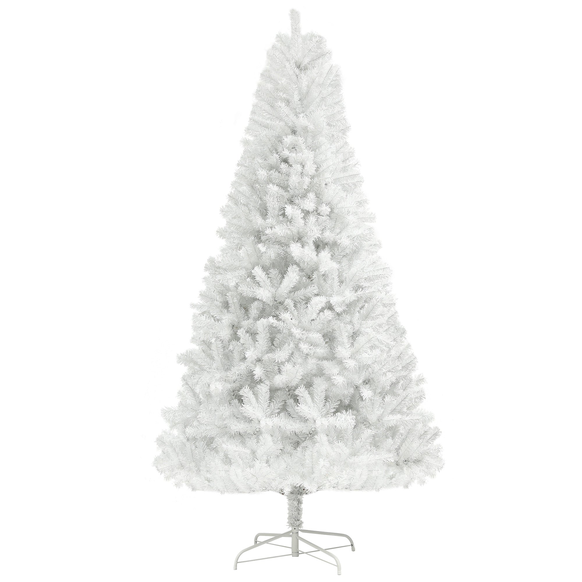 HOMCOM 6ft White Unlit Artificial Christmas Tree - 1000 Branch Tips, Auto-Open, Steel Base - Realistic Holiday Decor for Home &amp; Office, Easy Assembly &amp; Storage