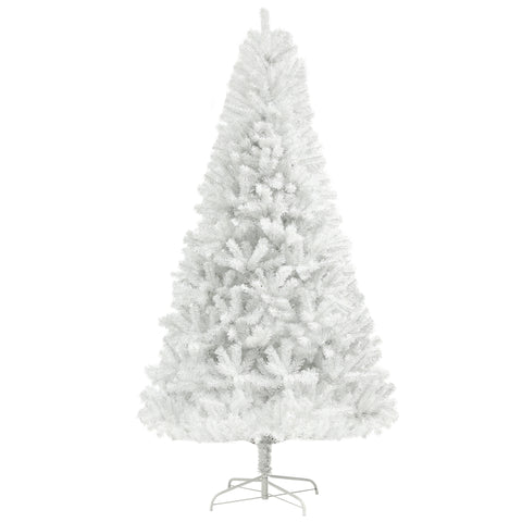 HOMCOM 6ft White Unlit Artificial Christmas Tree - 1000 Branch Tips, Auto-Open, Steel Base - Realistic Holiday Decor for Home &amp; Office, Easy Assembly &amp; Storage