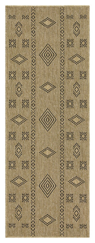 Earth Collection Jute/Black Polypropylene Indoor/Outdoor Area Rug - 7'10" x 10'3" Flatweave, Stain-Resistant, Easy Clean Patio &amp; Entryway Rug