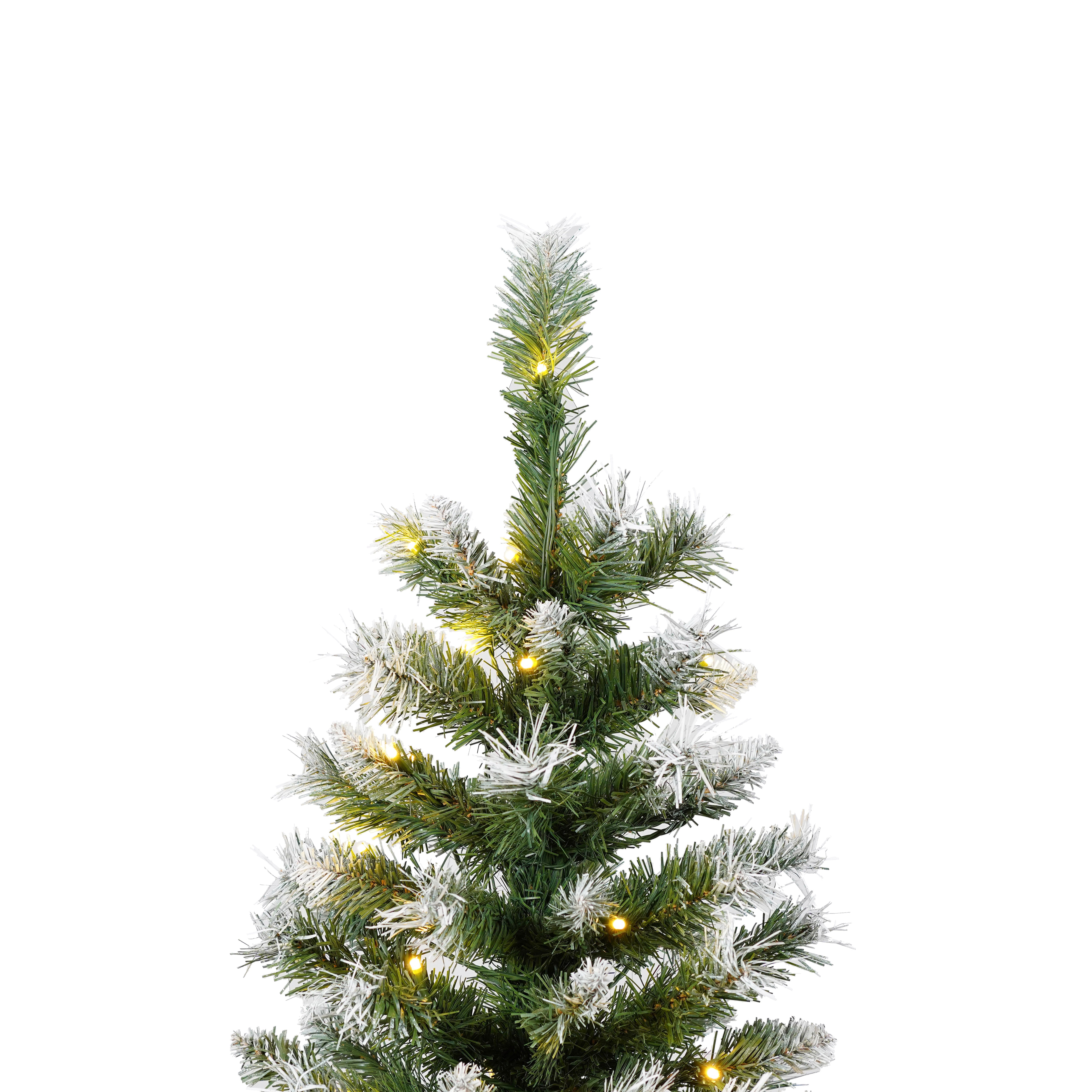 4ft White & Green Artificial Christmas Tree Set with LED Lights, 3-Piece Wreath & Entrance Trees, Fire-Resistant PVC, Easy Assembly, Glamorous Gold Pots for Home Decor