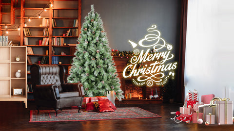 5FT Realistic Green Christmas Tree with 694 Mixed PVC & Hard Needle Tips, 51 Pine Cones, Hinged Design for Easy Setup, Sturdy Metal Stand - Full Holiday Decor for Home, Living Room, Indoor Use