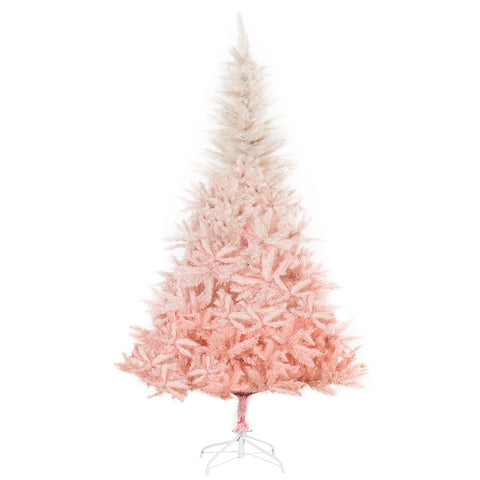 HOMCOM 6ft Pink Spruce Artificial Christmas Tree: 800 Tips, Realistic Branches, Unlit, Flame-Retardant Plastic for Festive Home &amp; Holiday Decor