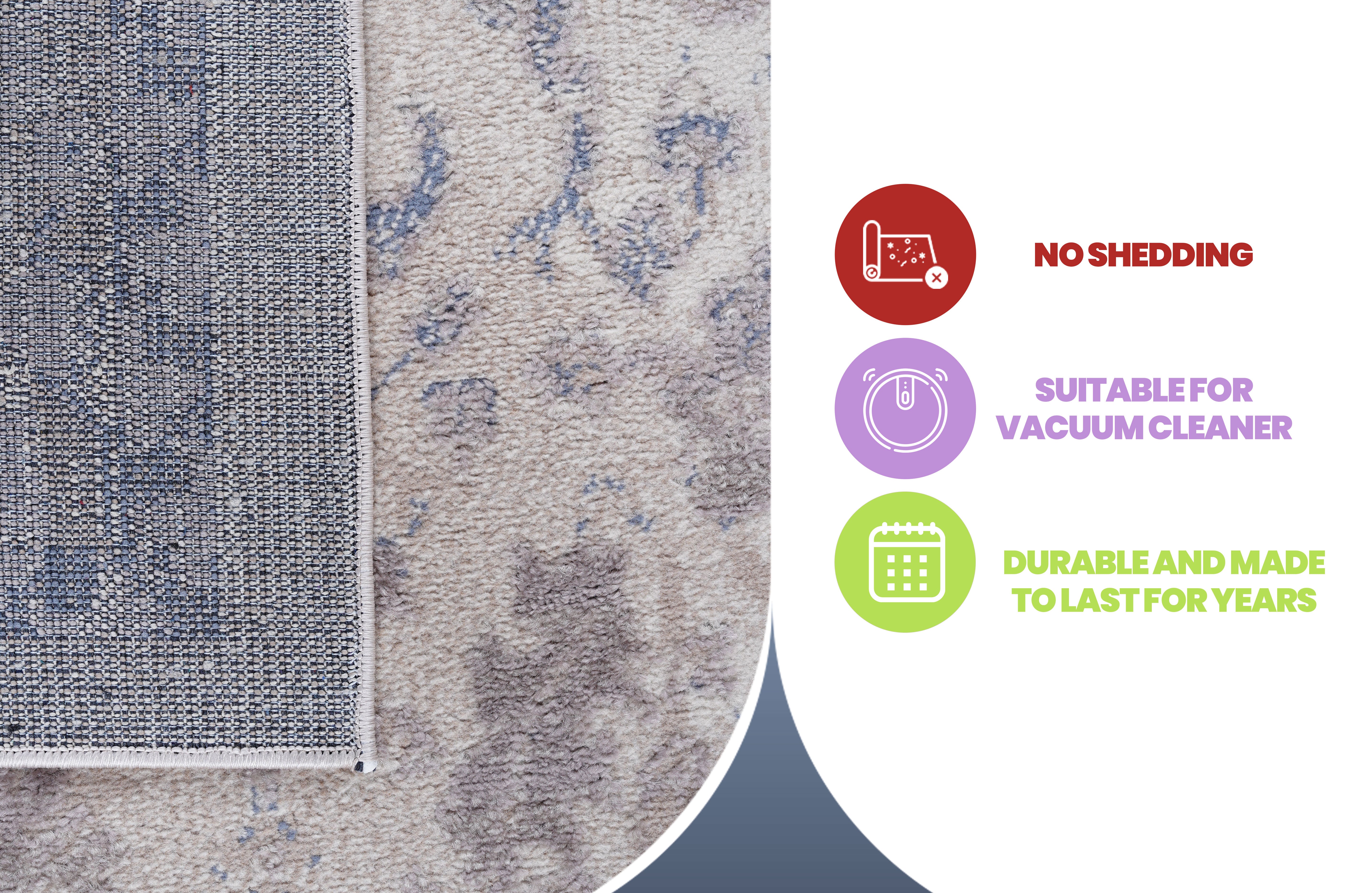 PAYAS Collection 5x7 Traditional Area Rug - Stain-Resistant, Non-Shedding Polyester in Brown/Beige - Durable &amp; Easy Care for Living Room, Bedroom, Entryway