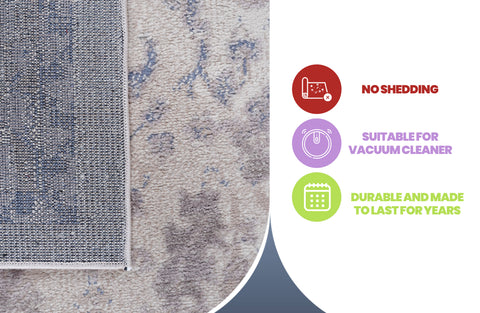 PAYAS Collection 5x7 Traditional Area Rug - Stain-Resistant, Non-Shedding Polyester in Brown/Beige - Durable &amp; Easy Care for Living Room, Bedroom, Entryway