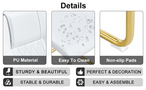 Modern Minimalist Dining Table Set with Imitation Marble Glass Top & Comfortable Chairs, Seats 4-8, U-Bracket MDF Legs, Black+Gold, Perfect for Dining & Living Rooms