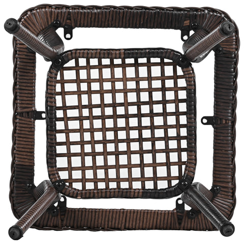 3-Piece Brown Rattan Outdoor Chat Set: 2 Swivel Rocker Chairs &amp; Glass Top Table for Garden Patio Balcony, Weather-Resistant Wicker Seating Group with Cushions