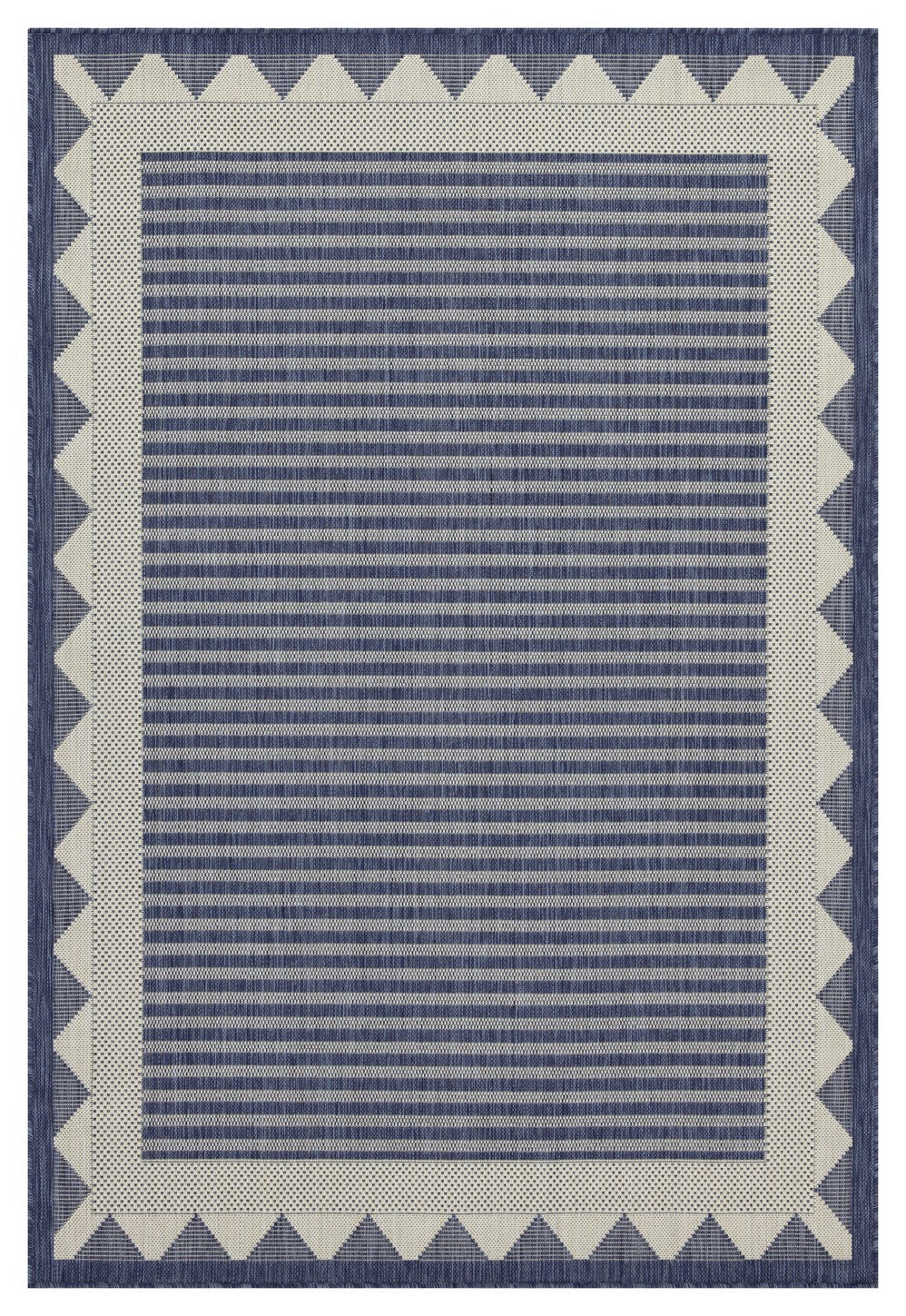 Sunshine GC_HAR2013 Blue 7'10" x 10'3" Indoor/Outdoor Area Rug - Durable Polypropylene, Stain Resistant, Easy Clean, Flatweave for Patio, Deck, Living Room, Entryway