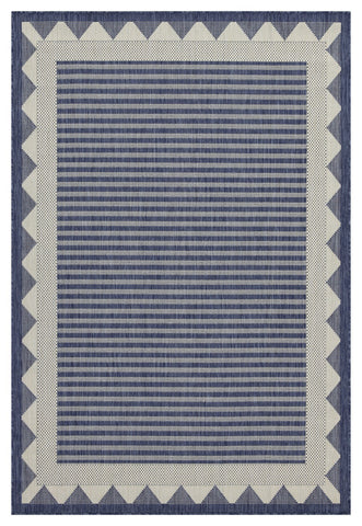 Sunshine GC_HAR2013 Blue 2'7"x7'3" Indoor/Outdoor Area Rug - Durable Polypropylene, Stain-Resistant, Easy Clean, Flatweave Patio Deck Living Room Entryway