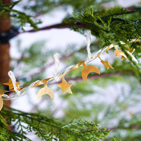 6 Ft Artificial Christmas Tree with LED Star & Moon Lights, 612 Realistic PE Tips, Hinged Green Pine, Sturdy Metal Stand for Indoor Holiday Decor