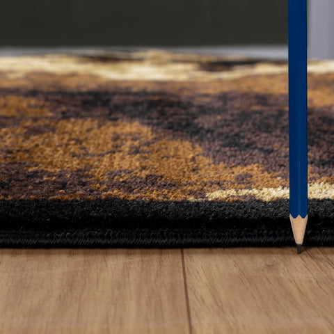 Tribes GC YLS4008 Southwest Area Rug | 7'10" x 10'3" Black Polypropylene | Stain-Resistant, Kid & Pet Friendly | Durable for High Traffic | Made in Turkey