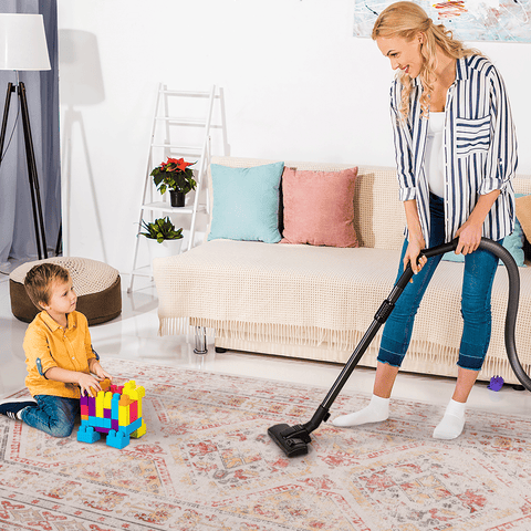 MAVAL 8x10 Washable Area Rug - Soft Chenille Beige Low Pile, Non-Slip, Stain-Resistant for Living Room, Bedroom, Hallway, Kitchen, Turkey