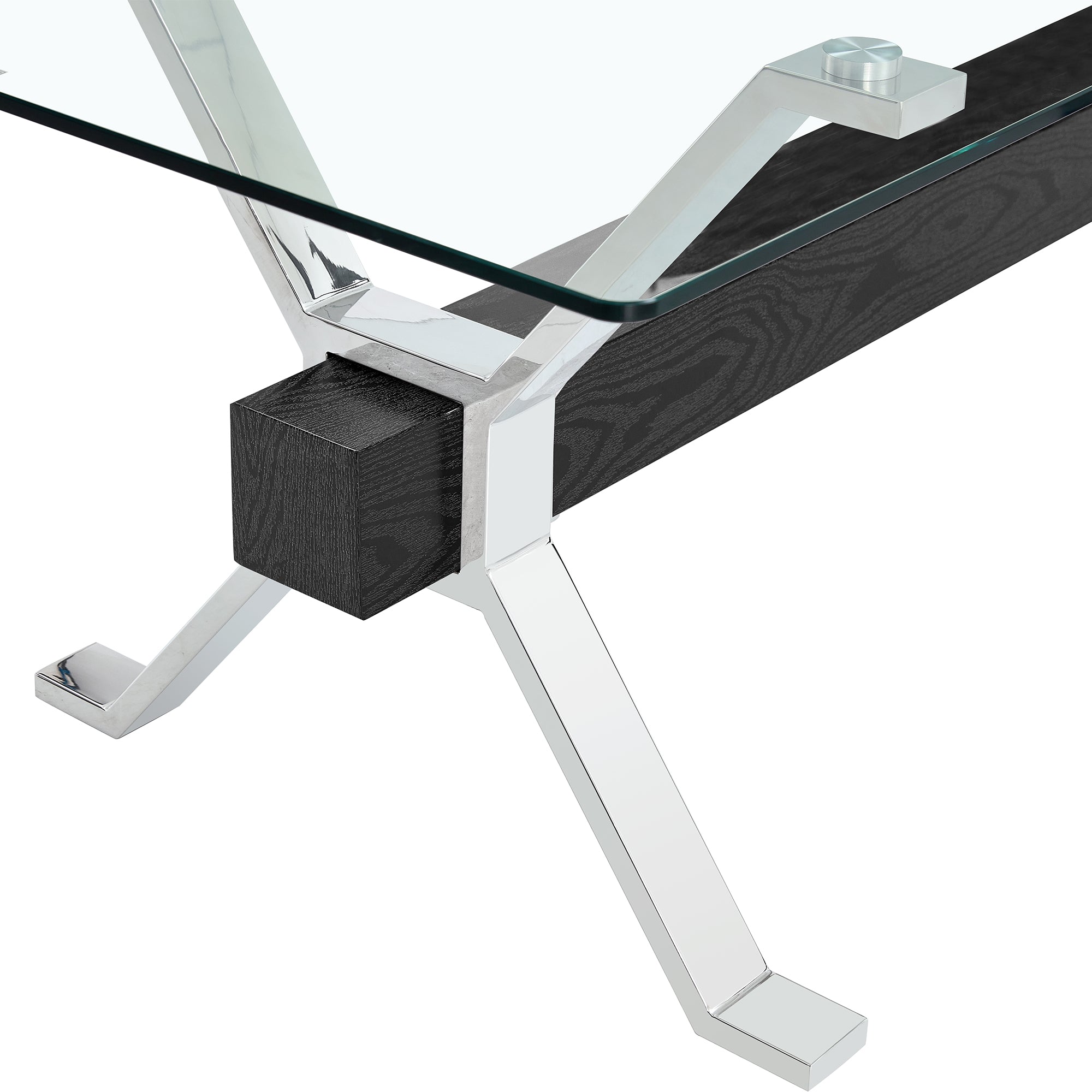 Elegant 71" Clear Tempered Glass Dining Table Set with 6 Light Gray PU Chairs, Silver Metal Legs - Modern Minimalist 6-Seater for Dining Room & Kitchen