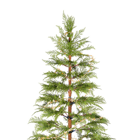 6 Ft Artificial Christmas Tree with LED Star & Moon Lights, 612 Realistic PE Tips, Hinged Green Pine, Sturdy Metal Stand for Indoor Holiday Decor
