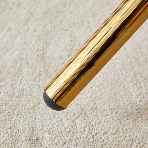 4-Piece Modern Luxe Dining Set: 36.6'' Round Tempered Glass Table & Black Linen-Cotton Chairs with Gold Metal Legs - Chic Seating for Kitchen, Living Room, Home Office | Seats 4