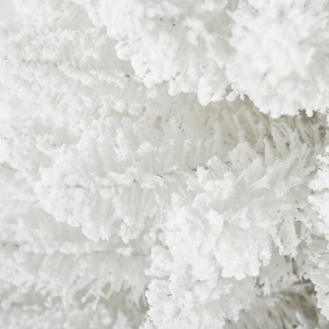 HOMCOM 6ft Snow Flocked Pencil Christmas Tree, Slim White Xmas Tree with Realistic Branches & Plastic Base for Indoor Home Decor. Easy Assembly & Storage.