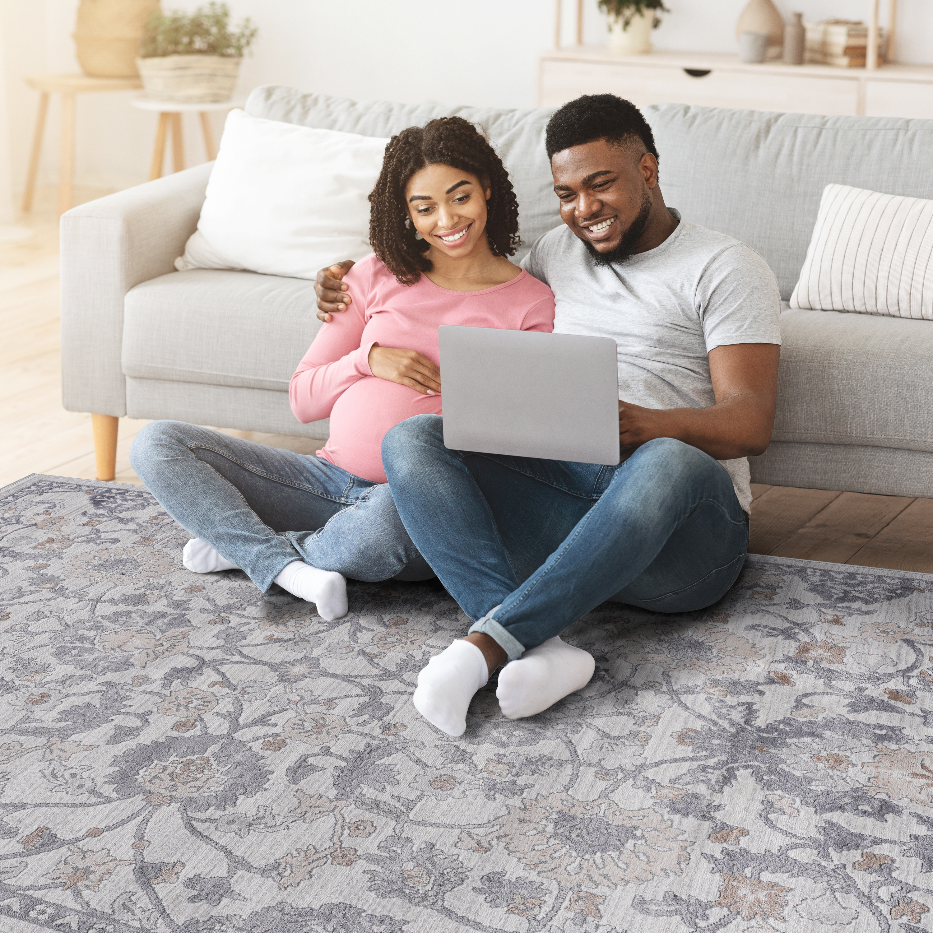 MARFI Collection 8x10 Sand Oriental Area Rug - Stain Resistant, Non-Shedding Polyester for Living Room, Dining Room, Bedroom, Entryway, Home Office - Durable, Kid & Pet Friendly, Medium Pile, Latex-Free Cotton Back