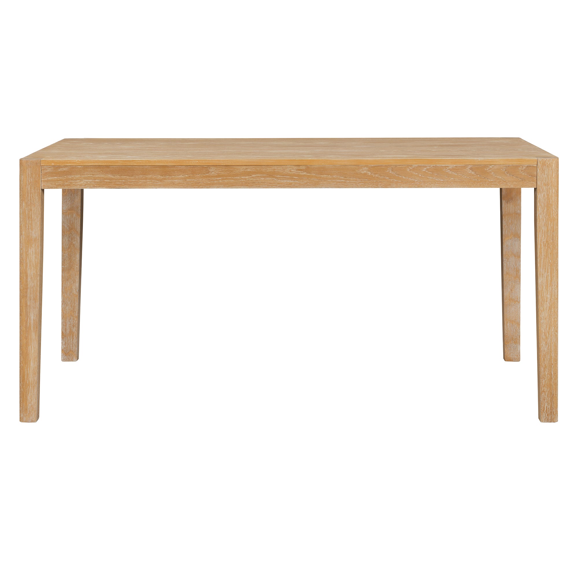 TREXM 7-Piece Retro Rectangular Wood Dining Table Set for 6 - Natural Oak Veneer & MDF with Upholstered Foam Chairs - Spacious Kitchen & Dining Room Furniture - Durable Solid Wood Legs