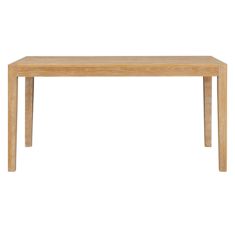 TREXM 7-Piece Retro Rectangular Wood Dining Table Set for 6 - Natural Oak Veneer & MDF with Upholstered Foam Chairs - Spacious Kitchen & Dining Room Furniture - Durable Solid Wood Legs