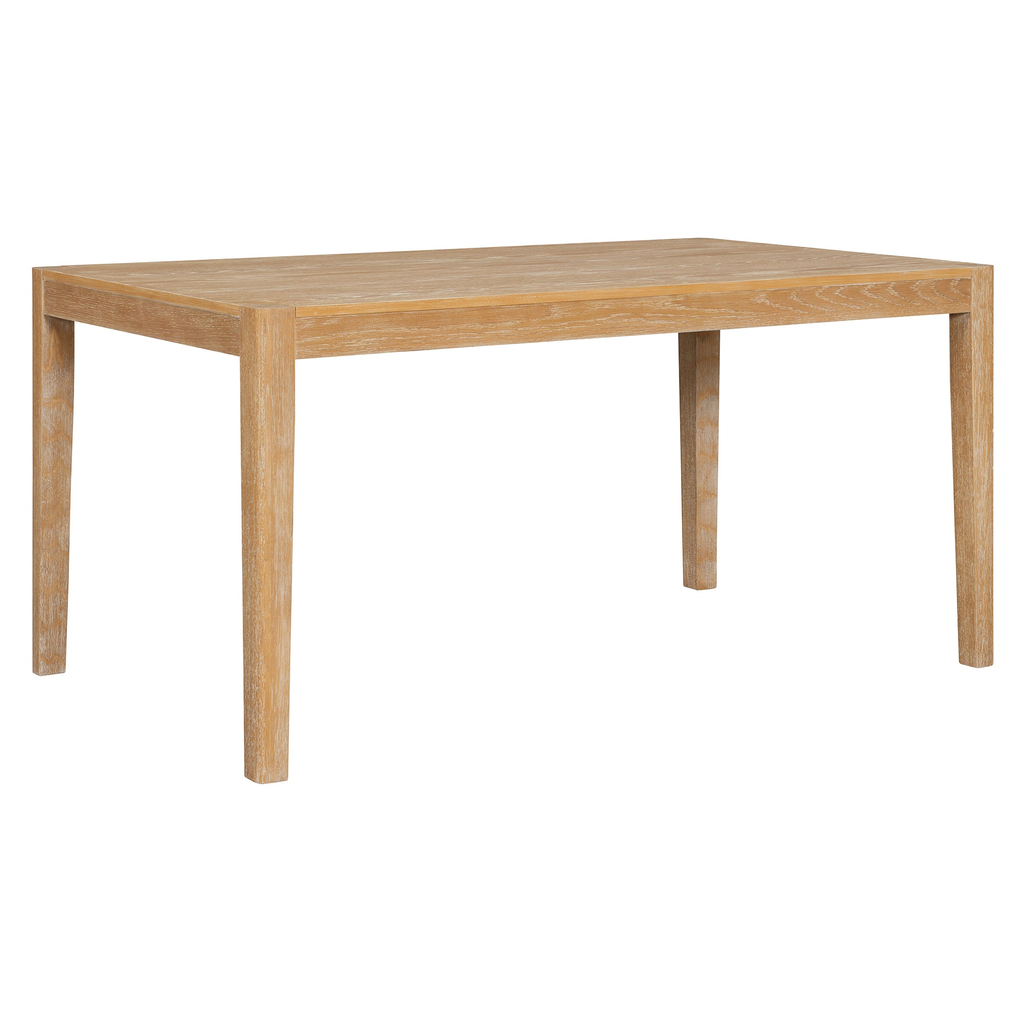 TREXM 7-Piece Retro Rectangular Wood Dining Table Set for 6 - Natural Oak Veneer & MDF with Upholstered Foam Chairs - Spacious Kitchen & Dining Room Furniture - Durable Solid Wood Legs