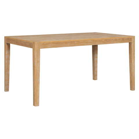 TREXM 7-Piece Retro Rectangular Wood Dining Table Set for 6 - Natural Oak Veneer & MDF with Upholstered Foam Chairs - Spacious Kitchen & Dining Room Furniture - Durable Solid Wood Legs