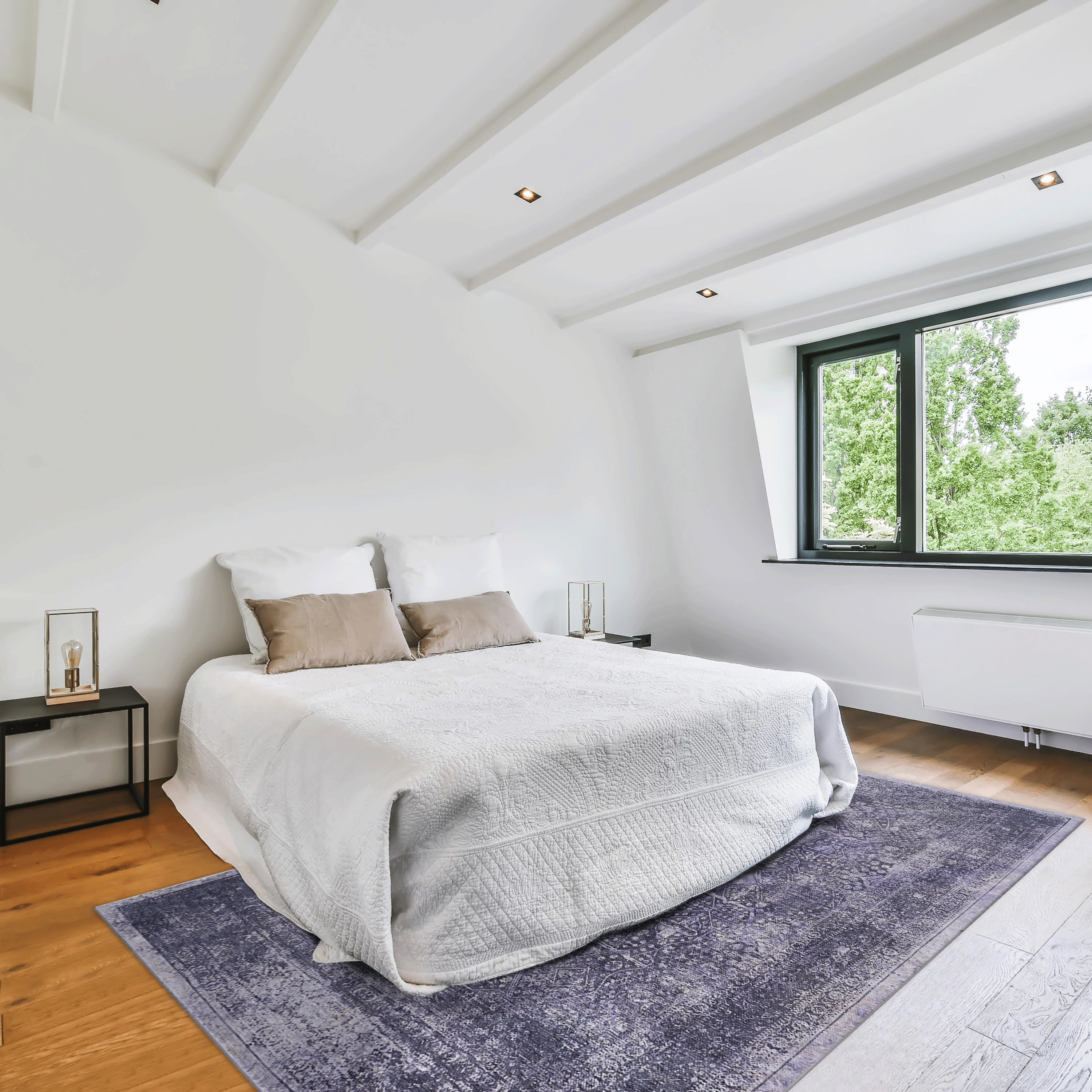 MAVAL Anthracite Washable Rug 3x5 ft - Soft Chenille Boho Area Rug for Living Room, Bedroom, Hallway - Non-Slip, Stain-Resistant, Easy Clean, Low Pile - Turkish Made Polyester