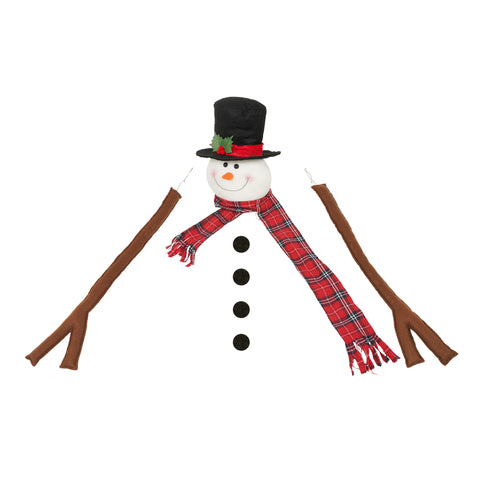 4ft Snowman Christmas Tree - Pre-lit Artificial Xmas Tree with 100 Warm White LED Lights, 380 PVC Branch Tips - Perfect for Indoor/Outdoor Holiday Decor