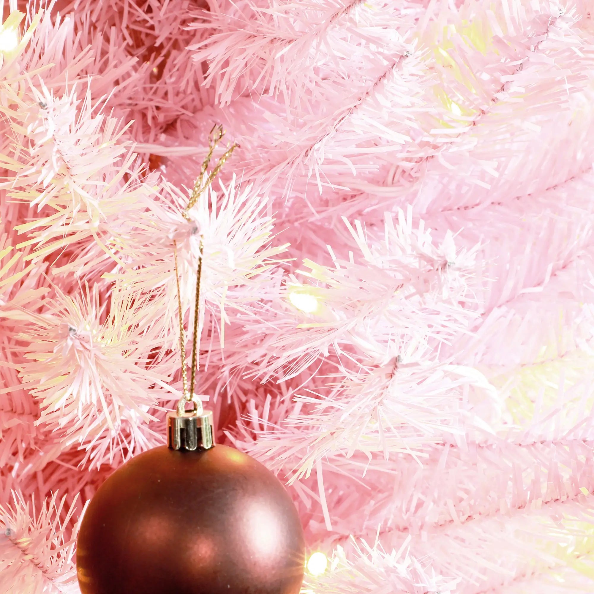 8ft Pink Pencil Christmas Tree with Warm White LED Lights | Slim, Flame-Retardant Artificial Tree for Indoor Home Decor & Small Spaces