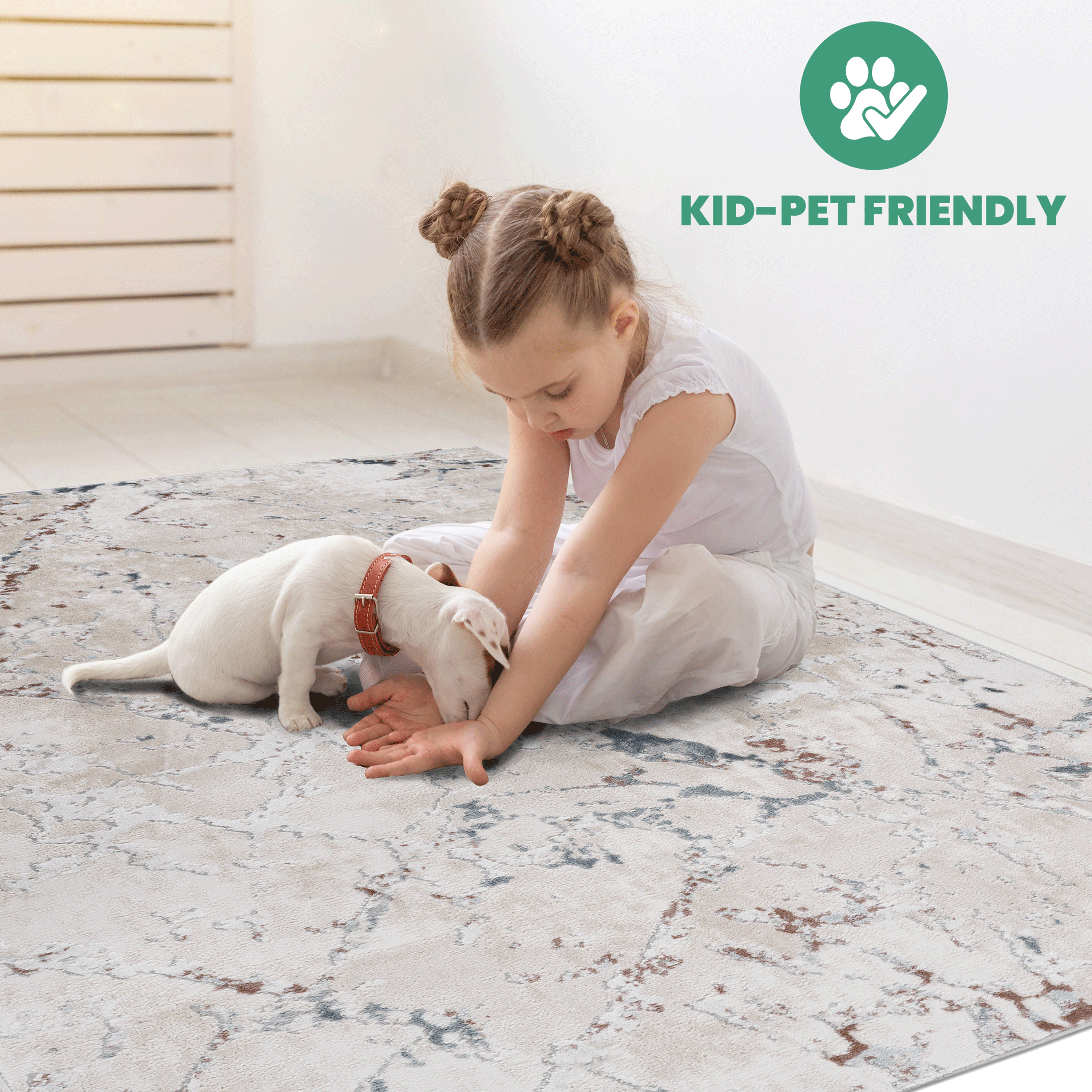 MARFI Collection Multi 2'x8' Runner Rug - Stain Resistant Polyester, Durable Loop Pile, Kid &amp; Pet-Friendly for Living Room, Entryway, Hallway, Durable &amp; Easy Care, Turkish Made