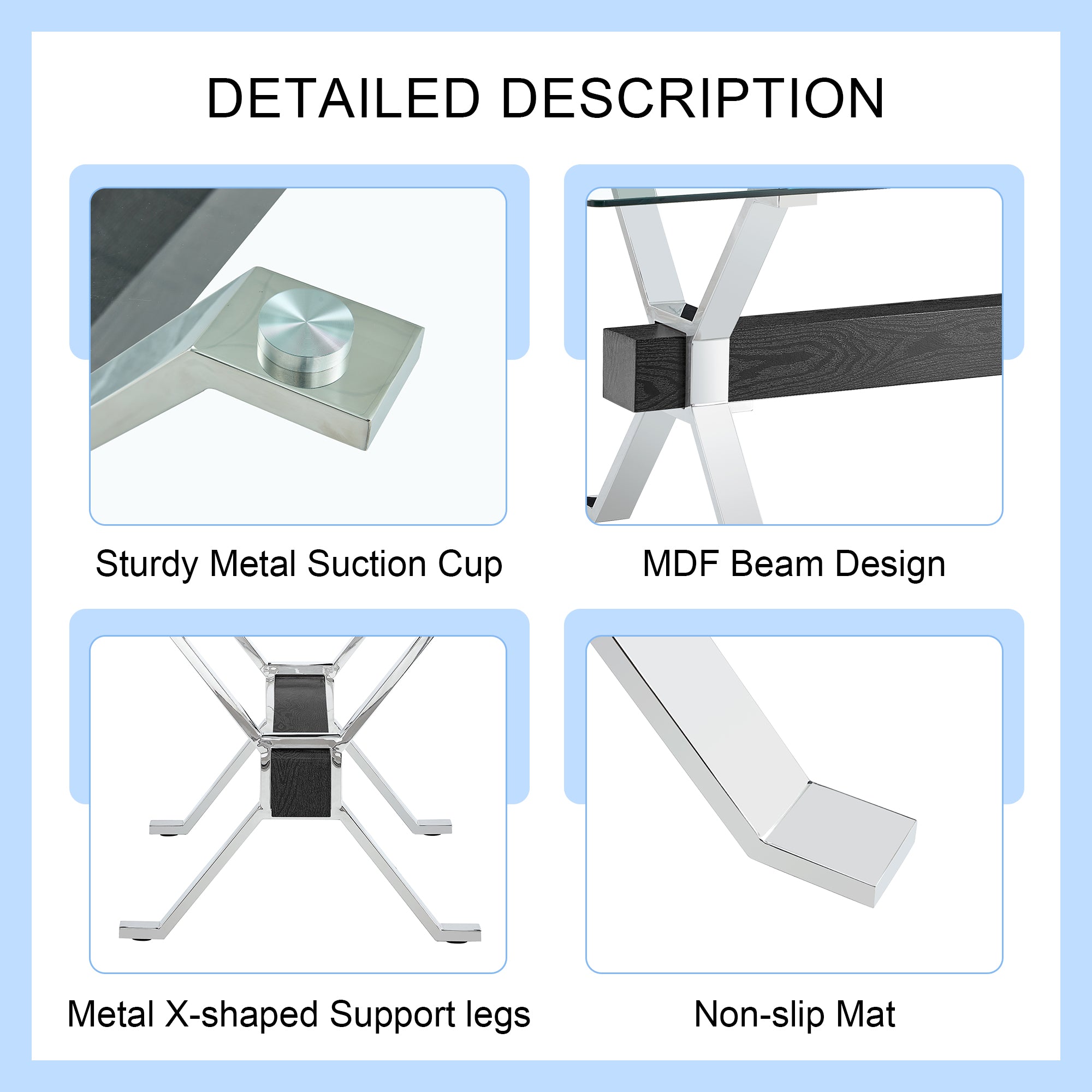 Elegant 8-Seater Dining Set: 71" Clear Tempered Glass Table &amp; 8 Light Gray PU Chairs with Silver Metal Legs for Modern Kitchens &amp; Dining Rooms