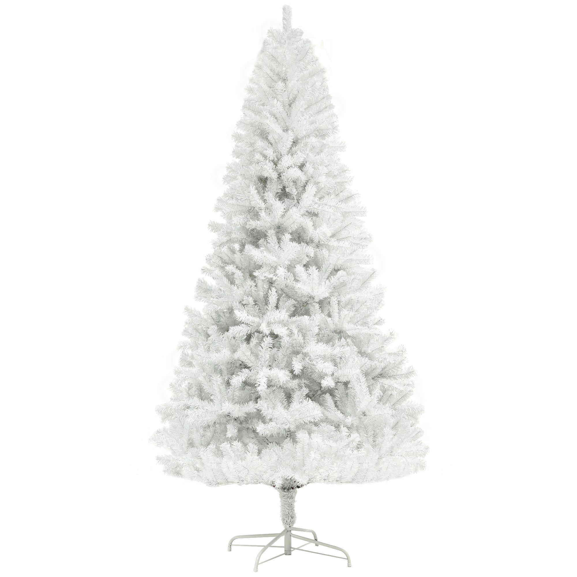 HOMCOM 6ft White Unlit Artificial Christmas Tree - 1000 Branch Tips, Auto-Open, Steel Base - Realistic Holiday Decor for Home &amp; Office, Easy Assembly &amp; Storage