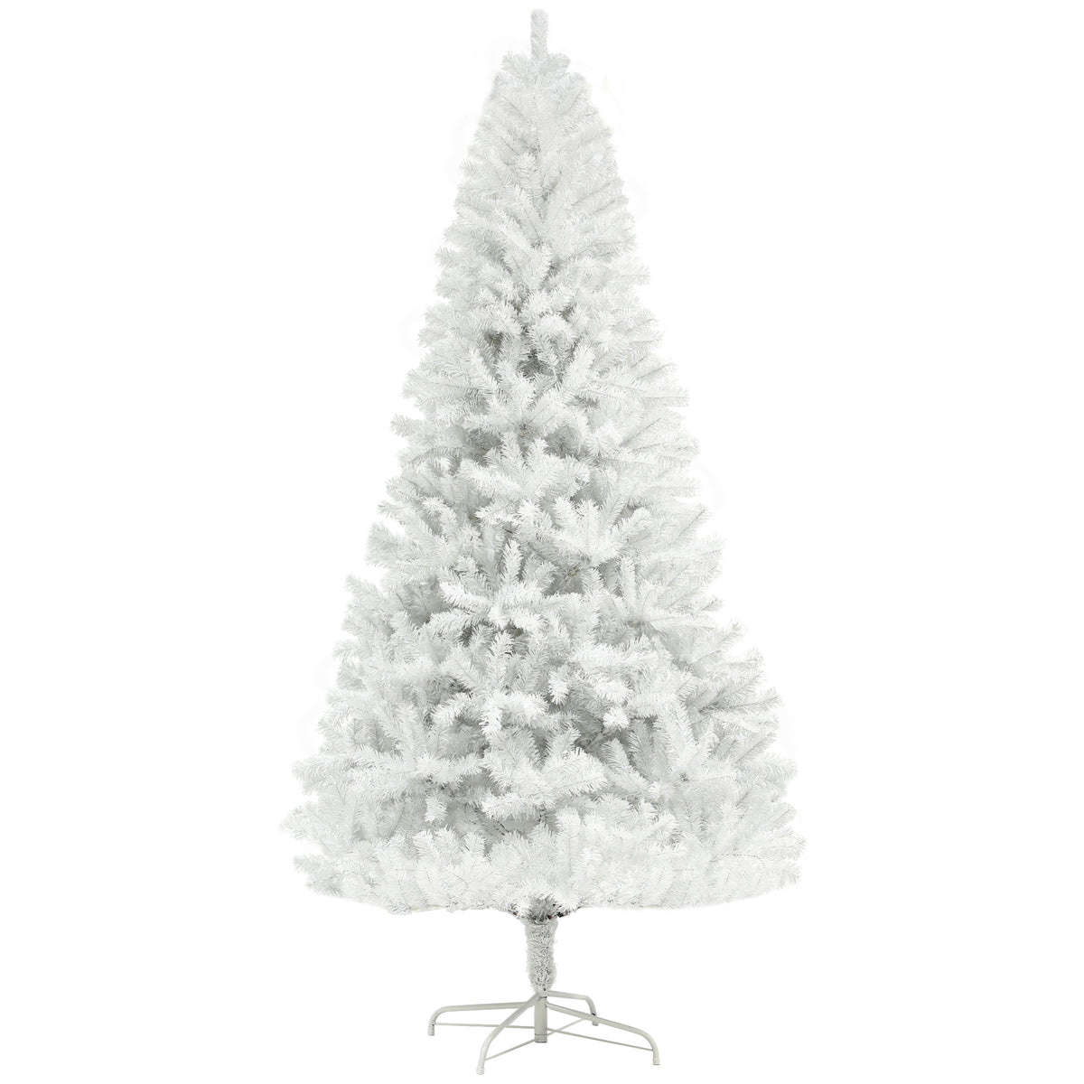 HOMCOM 6ft White Unlit Artificial Christmas Tree - 1000 Branch Tips, Auto-Open, Steel Base - Realistic Holiday Decor for Home &amp; Office, Easy Assembly &amp; Storage