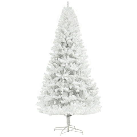 HOMCOM 6ft White Unlit Artificial Christmas Tree - 1000 Branch Tips, Auto-Open, Steel Base - Realistic Holiday Decor for Home &amp; Office, Easy Assembly &amp; Storage