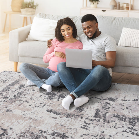 PAYAS Collection 2'x3' Cream Brown Abstract Doormat Rug - Stain-Resistant, Non-Shedding Polyester for Entryway, Living Room, Bedroom, Kid & Pet-Friendly, Turkish Made